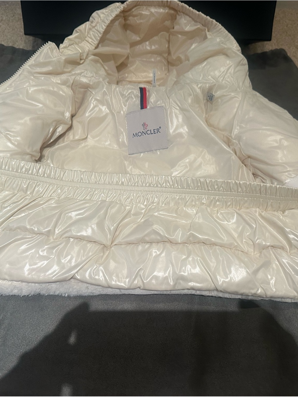 Like New Moncler Girls Latife Sculpted Faux Fur Hooded Jacket - 5yr - Picture 9 of 10